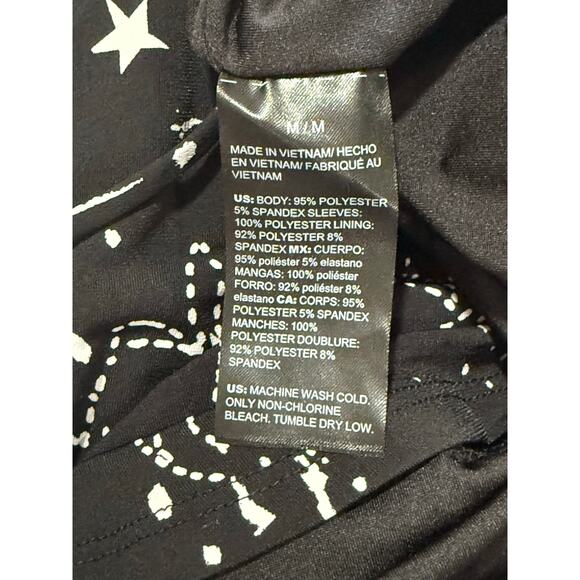 White House Black Market Black Constellation Blouse Size Medium (090) - Picture 8 of 11